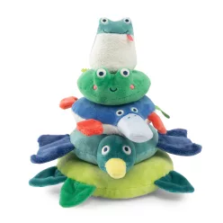   Moulin Roty - Békák a tavon - Plüss toronyépítő - állatos