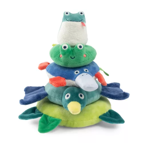 Moulin Roty - Békák a tavon - Plüss toronyépítő - állatos