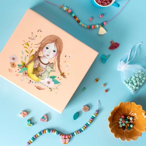 Moulin Roty - Rózsababák - Ékszerkészítő készlet fa gyöngyökkel