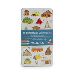   Moulin Roty - Kiskertem - Színes ceruza készlet fém dobozban - 12 db