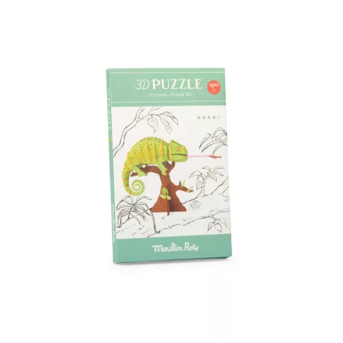 Moulin Roty - A világ körül - 3D puzzle, kirakó - kaméleon