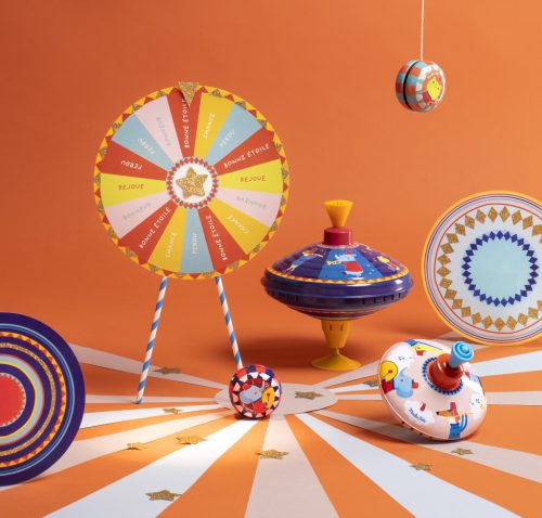 Moulin Roty - Fém játékok - Kis búgócsiga - Cirkusz