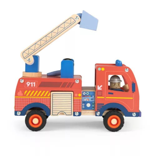 Moulin Roty - Országúton - Fa tűzoltóautó kiegészítőkkel