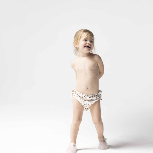 Gyerek úszópelenka- Leopárd mintás, fehér