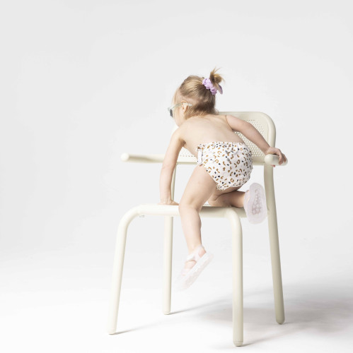 Gyerek úszópelenka- Leopárd mintás, fehér