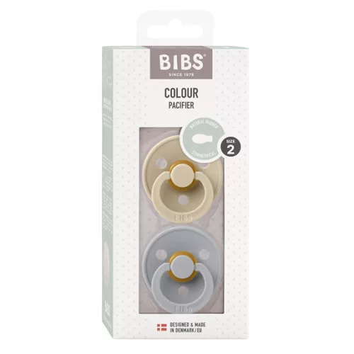 BIBS - Színes cumi - több méretben - Szimmetrikus cumifejjel - vanília/delfin szett