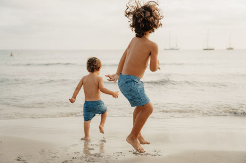 Little Dutch - Gyerek fürdőnadrág - tengeri állatok - kék