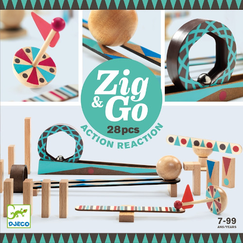 Djeco - Építőjáték - Zig&Go 28 db (Djeco 5640)