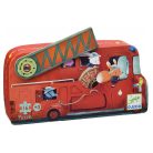 Djeco - Formadobozos mini puzzle - tűzoltóautó - 16 db-os