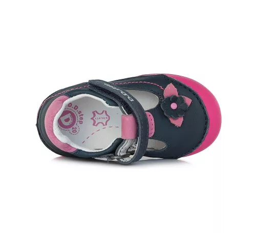 D.D.Step - Nyitott gyerekcipő - zárt szandál - bőr - királykék, pink