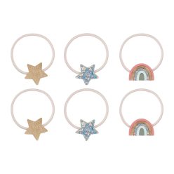 Csillagok és szivárványok - 6 db-os hajgumi szett