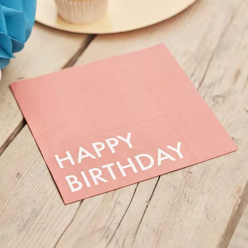 Szülinapi szalvéta (16 db) - Vidámság - "Happy Birthday"
