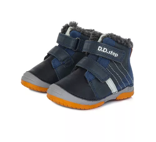 D.D.Step – Gyerekcipő – Téli bélelt bőr bokacsizma – sötétkék