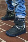 D.D.Step – Gyerekcipő – Téli bélelt, tépőzáras bőr bokacsizma - királykék, űrhajós