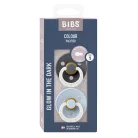 Bibs – Színes cumi – több méretben - grafit/ pasztellkék szett – éjszakai
