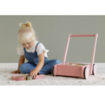 Little Dutch – Járássegítő építőkockával – pink