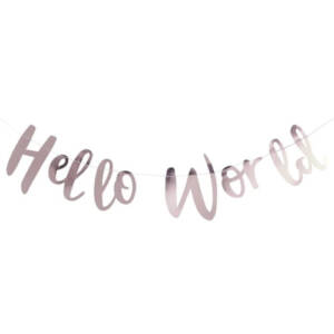 Babaváró dekoráció - "Hello Word" felirat