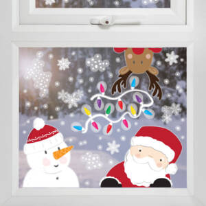 Karácsonyi dekoráció - Mikulás ablakmatrica szett