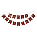 Karácsonyi dekoráció - "Merry Chrismas" felirat - piros, arany