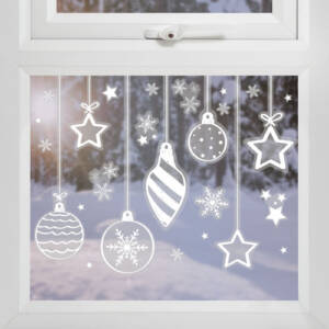 Karácsonyi ablakmatrica szett - hópihék