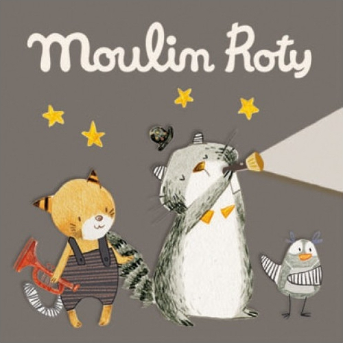 Moulin Roty - Diavetítő lámpa - 3 db lemez dobozban mesevetítőbe - Macskabajusz
