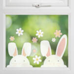 Húsvéti dekoráció – Nyuszis ablakmatrica