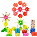 Építő játék – Fa korong építő – Virág1