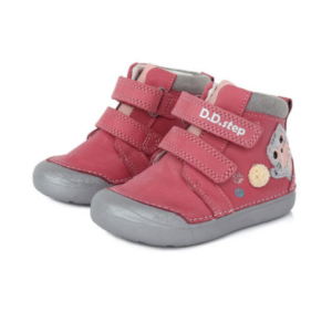 D.D.Step – Gyerekcipő – Átmeneti kislány bőrcipő – pink, cica