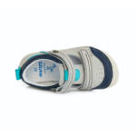 D.D.Step – Nyitott gyerekcipő – zárt szandál – világos szürke, kék mintáva