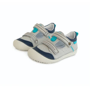 D.D.Step - Nyitott gyerekcipő - zárt szandál - világos szürke, kék mintáva
