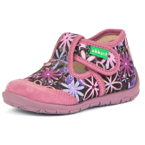 FRODDO - Puhatalpú benti cipő - vászon és bőr - zárt szandál - pink, virágok