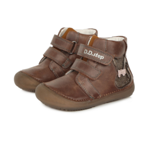 D.D.Step – Gyerekcipő – Átmeneti barefoot bőrcipő – barna, cica