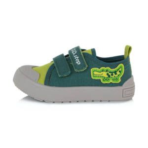 D.D Step - Átmeneti zárt gyerekcipő - vászon - zöld, krokodil