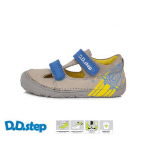 D.D Step - Nyitott gyerekcipő - Zárt szandál - Barefoot, bőr - szürke, űrhajó