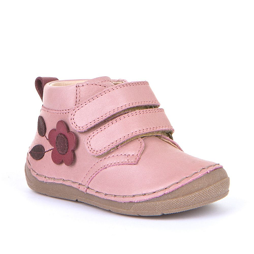 FRODDO – Átmeneti, magasszárú, bőr gyerekcipő – rózsaszín bordó virágos