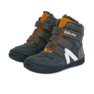 D.D.Step – Gyerekcipő – Téli bélelt bőr bokacsizma – kék, szürke