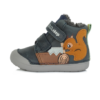 D.D.Step – Gyerekcipő – Téli bélelt bőr bokacipő – kék, mókusos