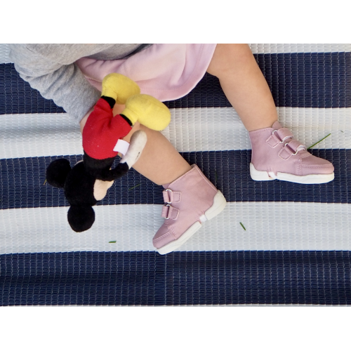 Azaga - cipzáros talpú cipő az első lépésekhez - zárt bokacipő - pink