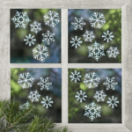 Karácsonyi ablakmatrica szett – hópihék