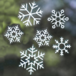 Karácsonyi ablakmatrica szett – hópihék