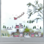 Karácsonyi ablakmatrica szett – karácsonyi város