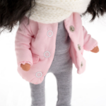 Sweet Sisters – játékbaba ruha szett – rózsaszín dzseki, nadrág, felső, sál