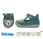 D.D Step – Nyitott gyerekcipő – Zárt szandál – barefoot, vászon – zöld, koala