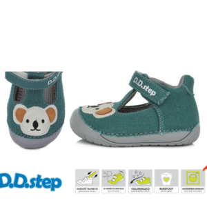D.D Step - Nyitott gyerekcipő - Zárt szandál - barefoot, vászon - zöld, koala