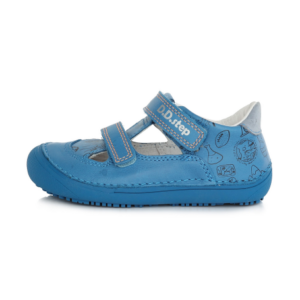 D.D. Step - Nyitott gyerekcipő - Zárt szandál - Barefoot, bőr - kék, hobbyk